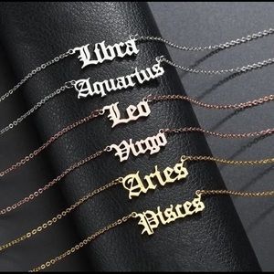 12 constellation zodiac chain necklace in color gold